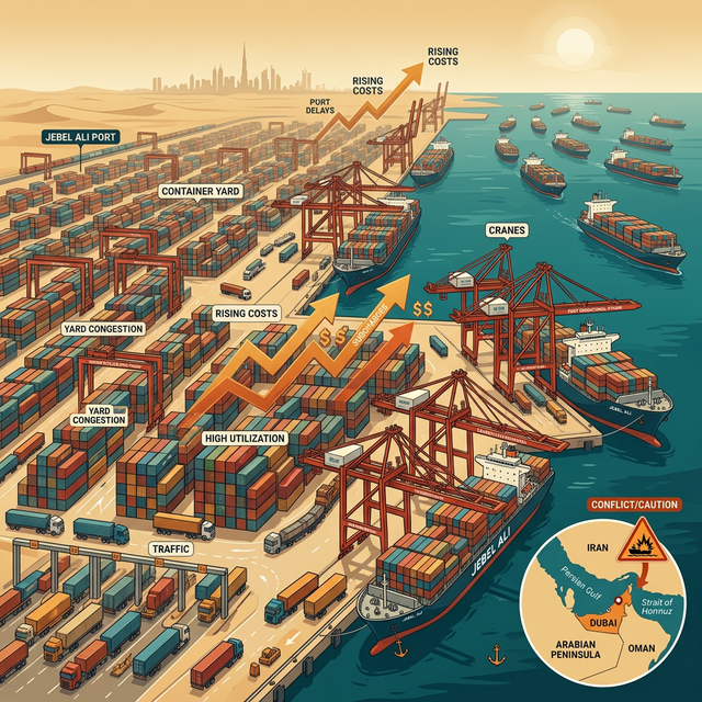 Jebel Ali Port Delays and Gulf Shipping Surcharges Explained